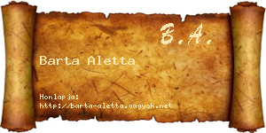 Barta Aletta névjegykártya