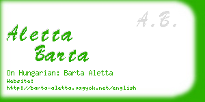 aletta barta business card